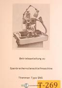 Thommens-Thommens SNS, Spanbrechernutenschleifmaschine, German Grinding Manual 1961-SNS-01